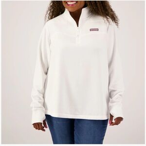 Vineyard Vines Women's White Quarter-Zip Shep Shirt